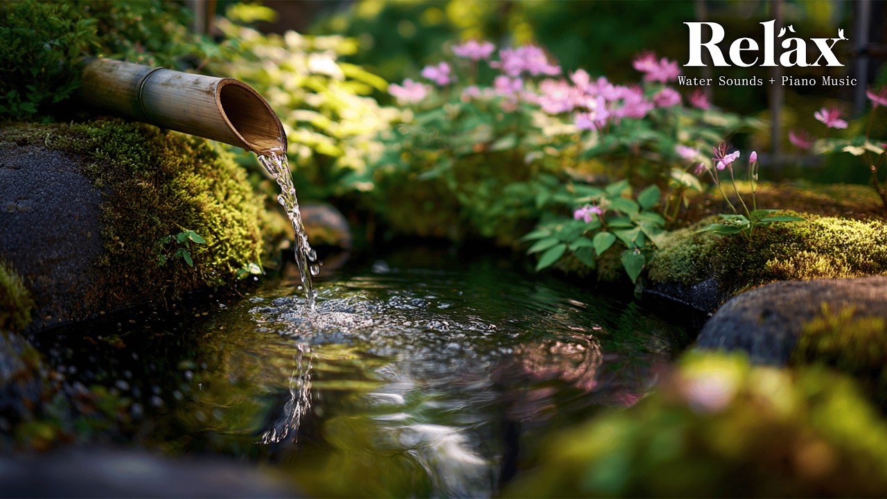 Relaxing Piano with Gentle Water Flow 🌿 Perfect Ambience for Meditation, Sleep and Spa Therapy