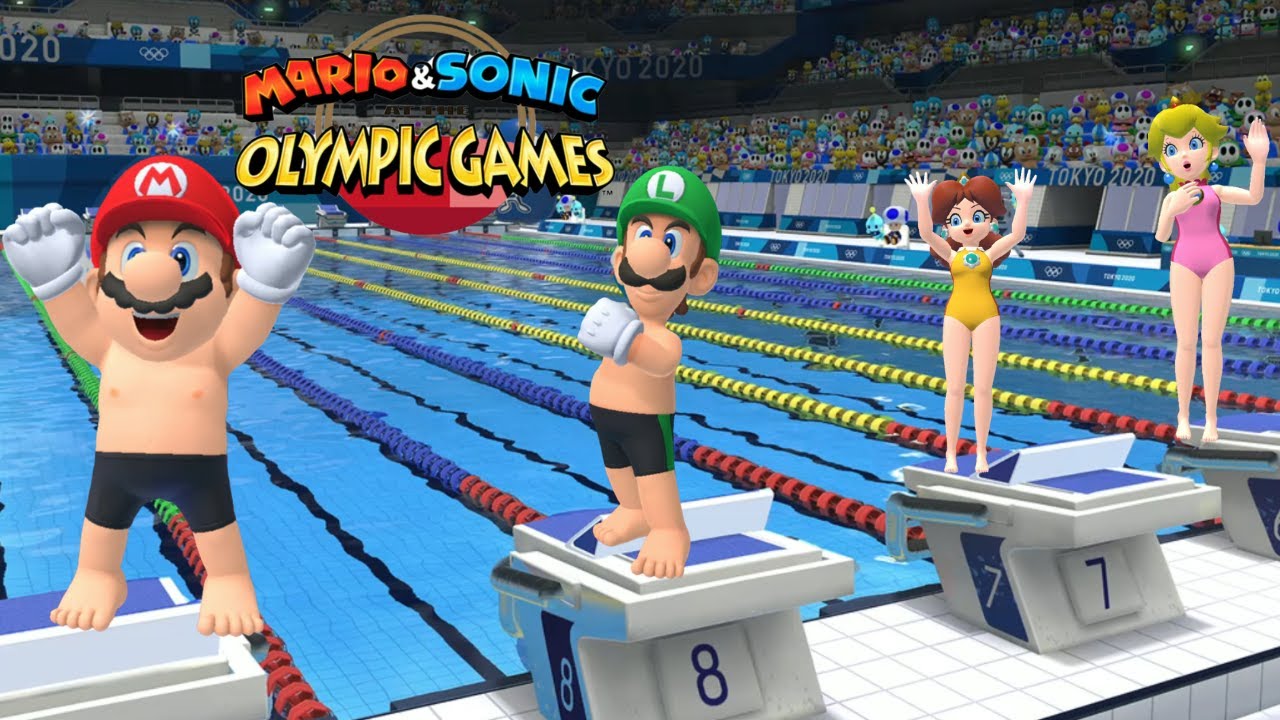 Swimming 100m Gameplay Mario & Sonic At The Olympic Games Tokyo 2020 Swimming ( New Record ) Switch