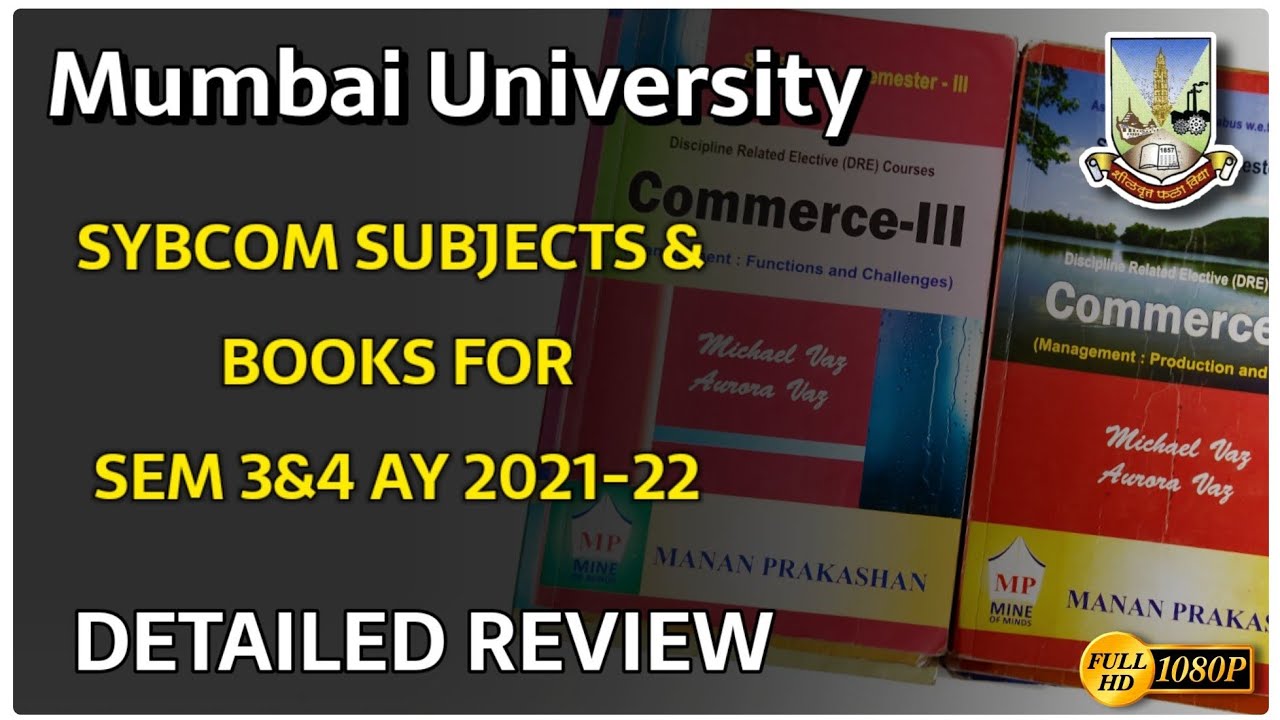 B.Com Second Year Subjects and Books / Mumbai University / SYBcom Sem 3&4 Subjects & Books 2022-23