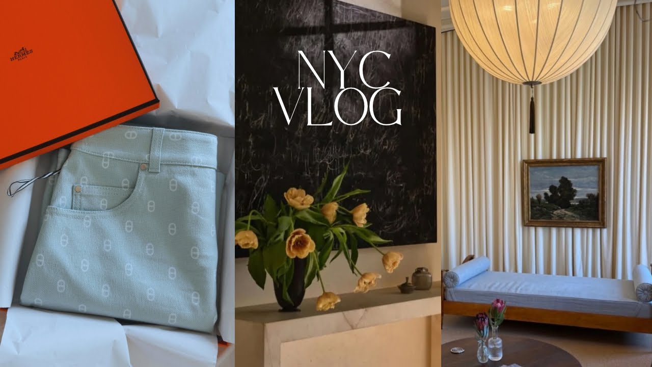 Eng) NYC Vlog🗽Покупки и распаковка Hermes🍊Кафе 느좋 в Нью-Йорке🍵Посещение галерей Обзор суши omakas...