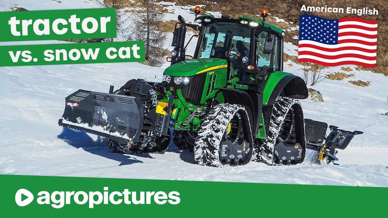 Tractor vs. snow cat for nordic trails 🇺🇸 John Deere, Kubota, Lindner and Massey Ferguson on tracks