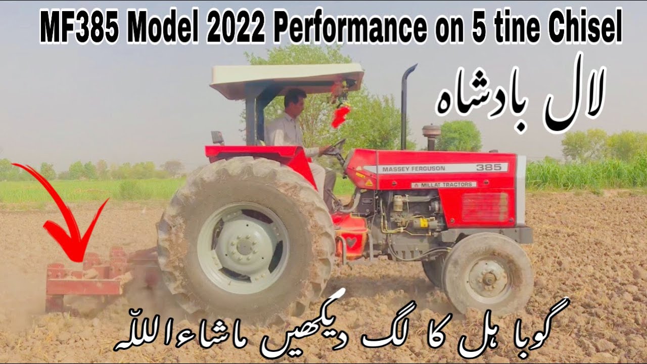 MF385 | Tractor Stunt | MF 385 New Model 2022 | MF385 Model 2022 Performance on 5 tine Chisel