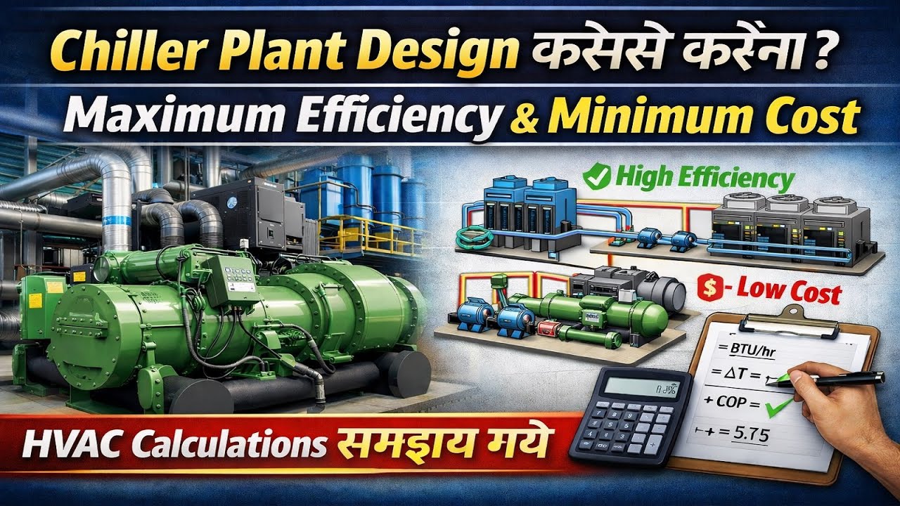 Chiller Plant Design Explained | Max Efficiency & Low Cost (Hindi))