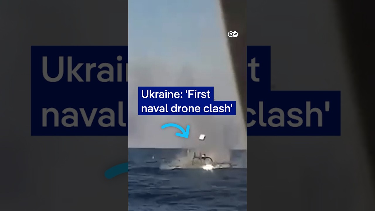 Ukrainian Navy releases footage of &lsquo;first&rsquo; naval drone clash | DW News