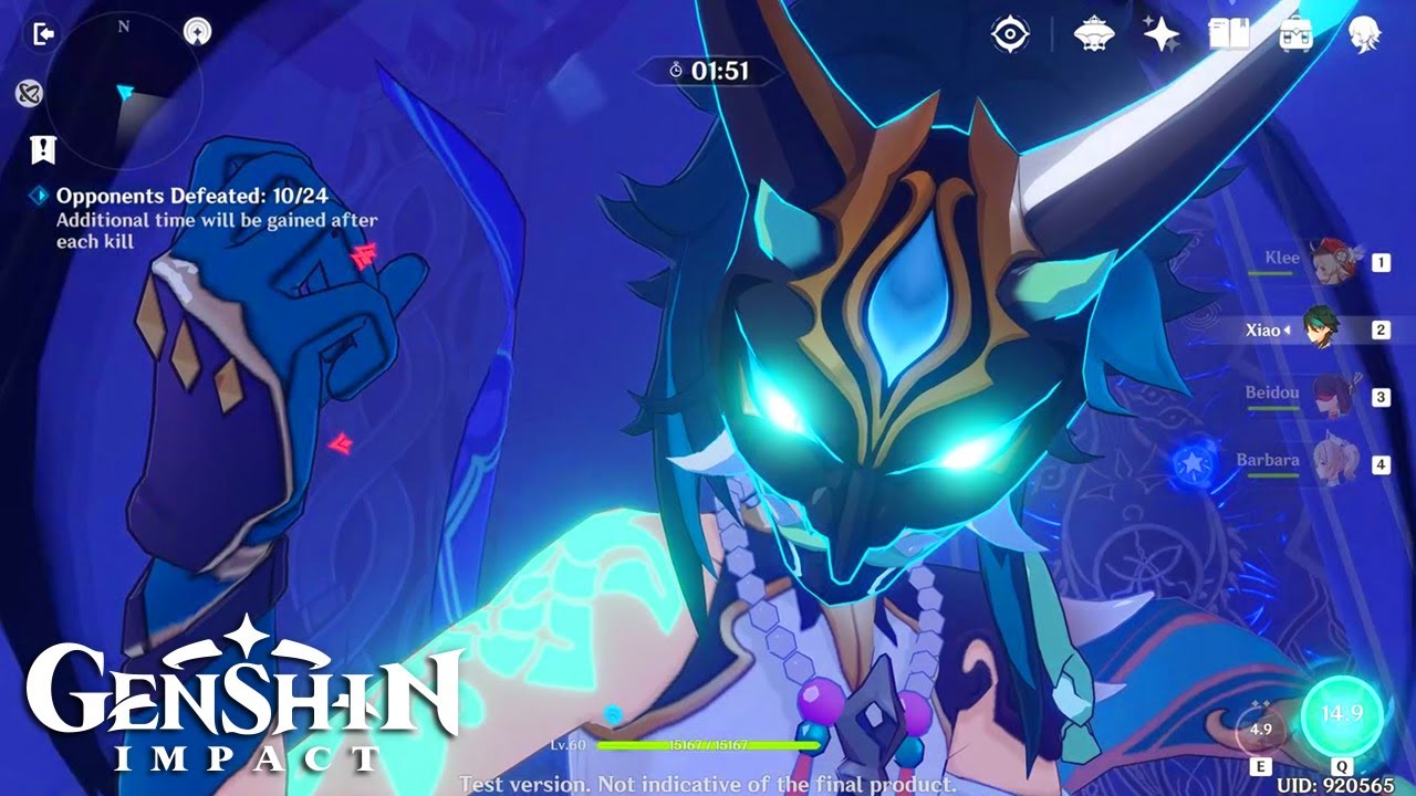 Genshin Impact - 5 Star Weapons Gacha vs Dungeon 64 Gameplay - Klee Xiao Beidou Barbara