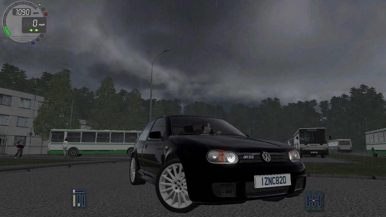 City Car Driving 1.5.0 VW Golf IV R32 in rain [Logitech G27]