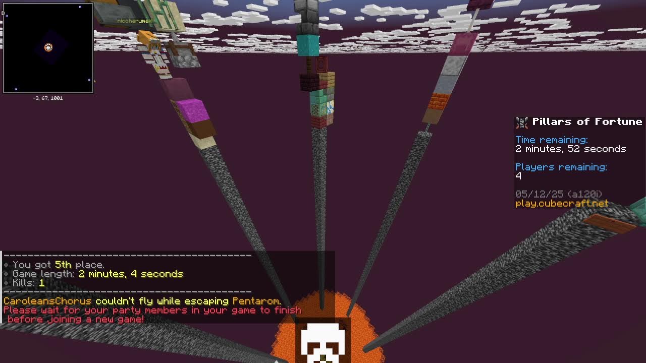 Minecraft - pillars of fortune with Sabaton music
