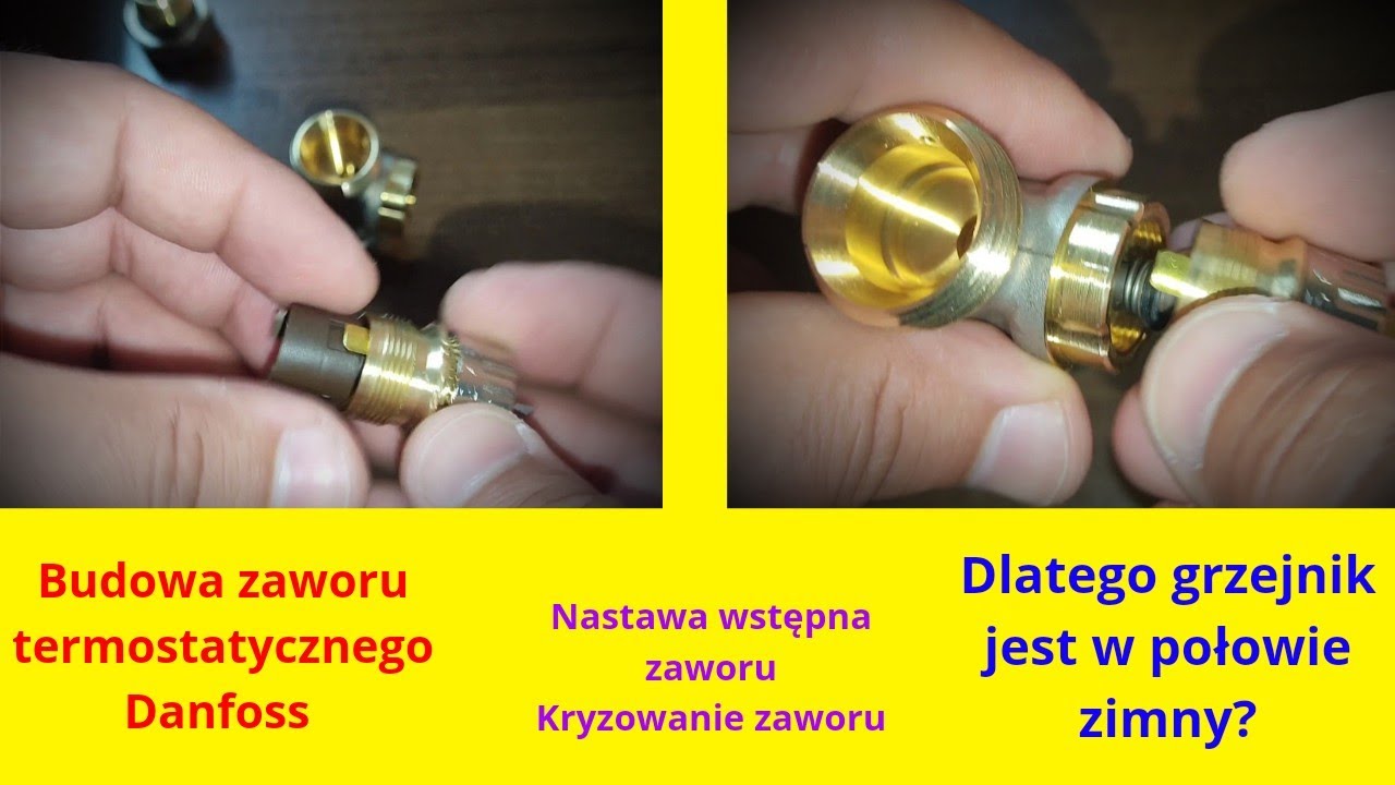 Budowa zaworu termostatycznego Danfoss| Nastawa wstępna zaworu| Kryzowanie zawor&oacute;w