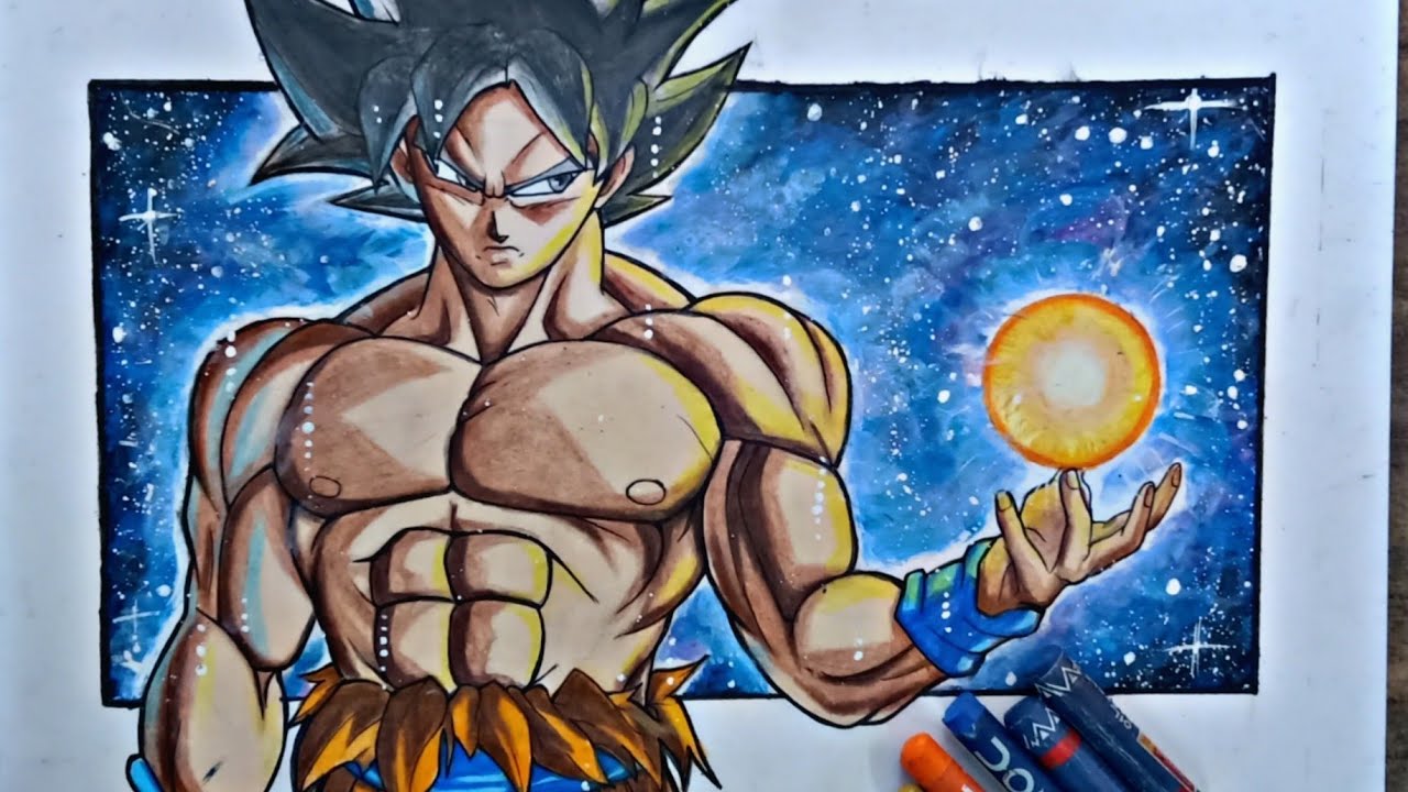 Drawing Goku Ultra Instinct With (Oil Pastel)