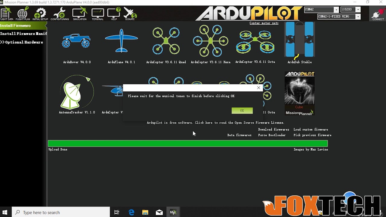 how to upgrade ardupilot firmware and write new parameters