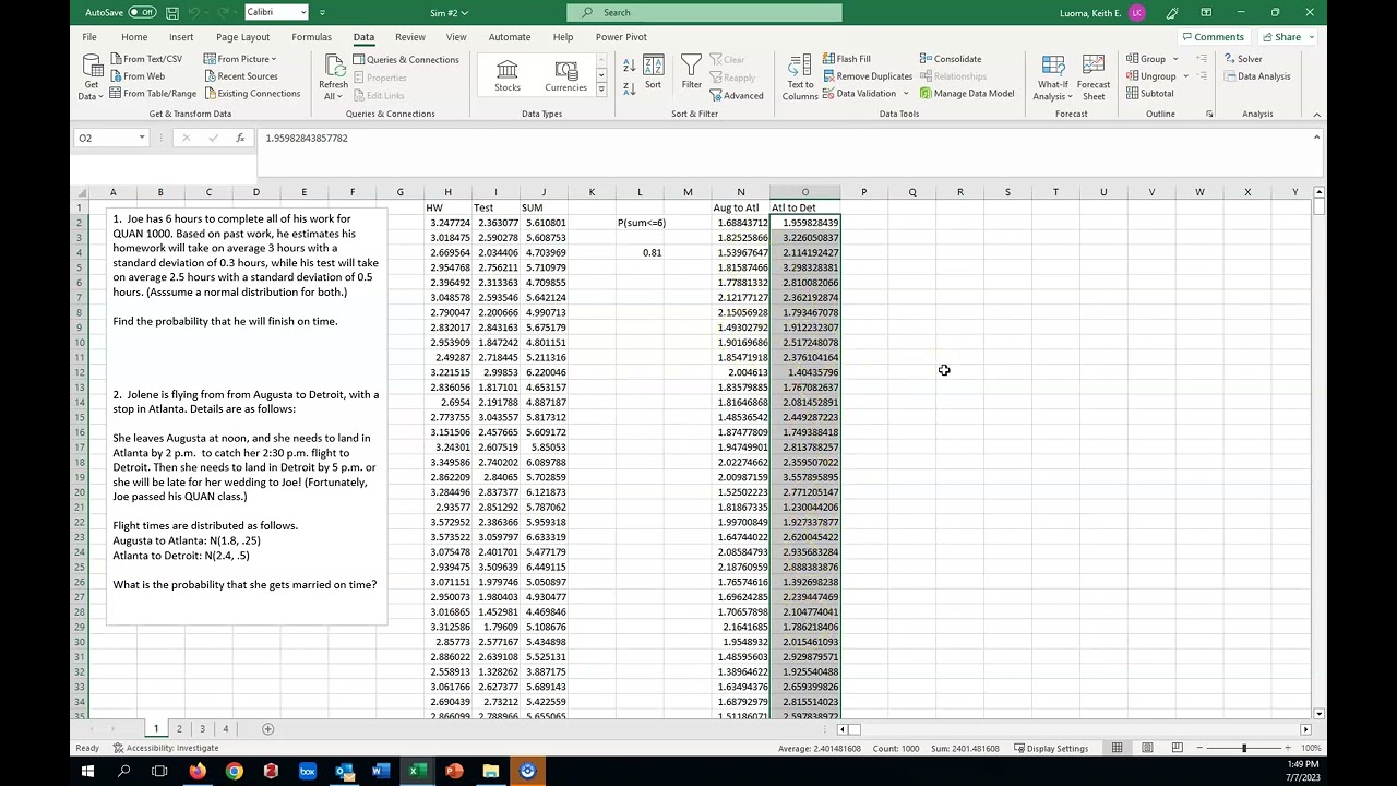 Simple simulations with Excel (Part 2)