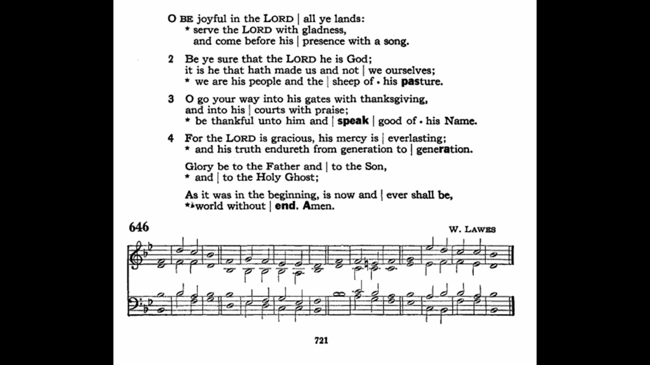 Jubilate Deo/O Be Joyful in the Lord (W Lawes)