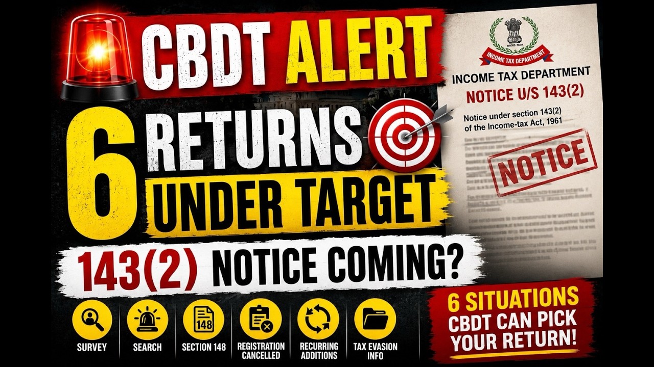 CBDT Has Released the List! 6 Reasons Your ITR Can Be Picked for Scrutiny in 2026