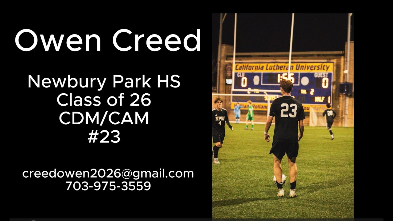 Owen Creed | Class of 2026 | High School Soccer Reel | Winter 2025-26