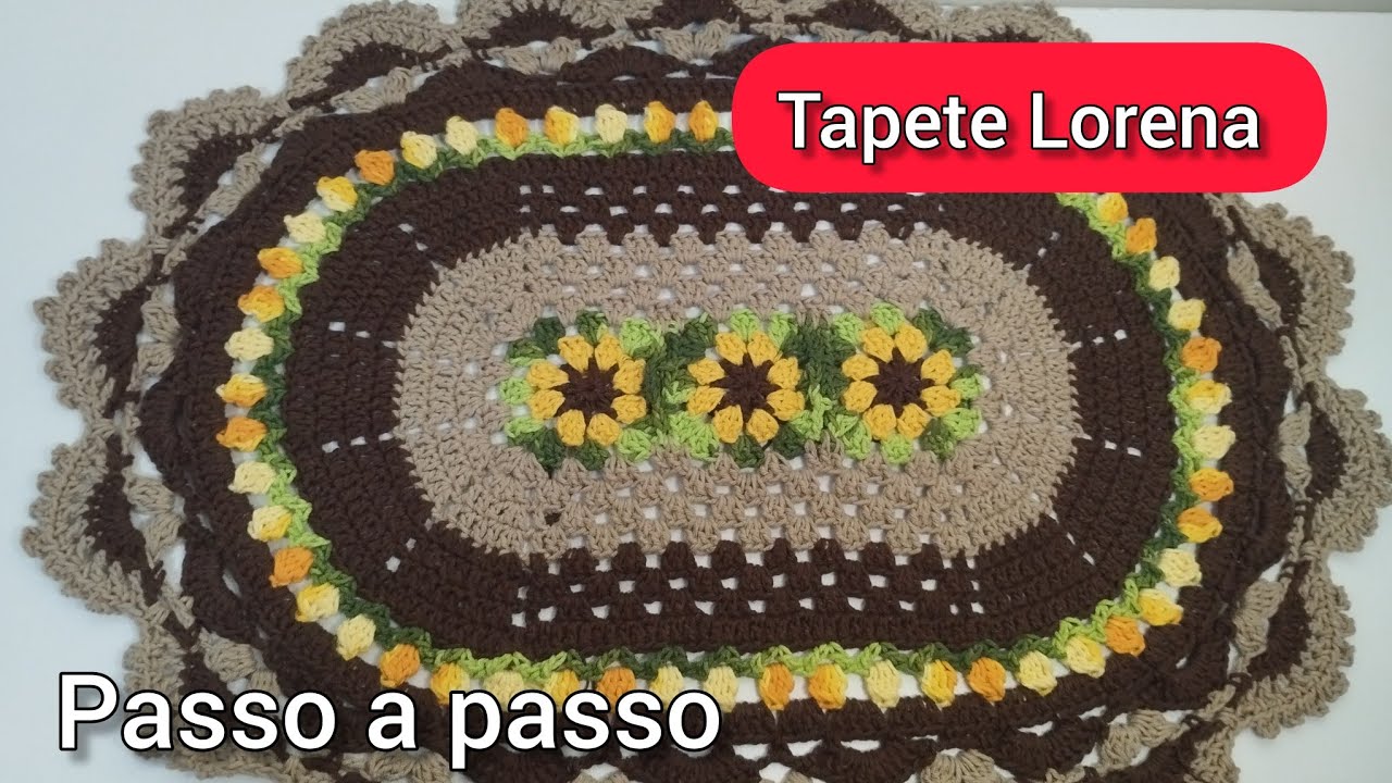 VIDEO AULA DESTRO - TAPETE LORENA DE CROCHÊ #auladecrochê #passoapasso @atelielorencroche