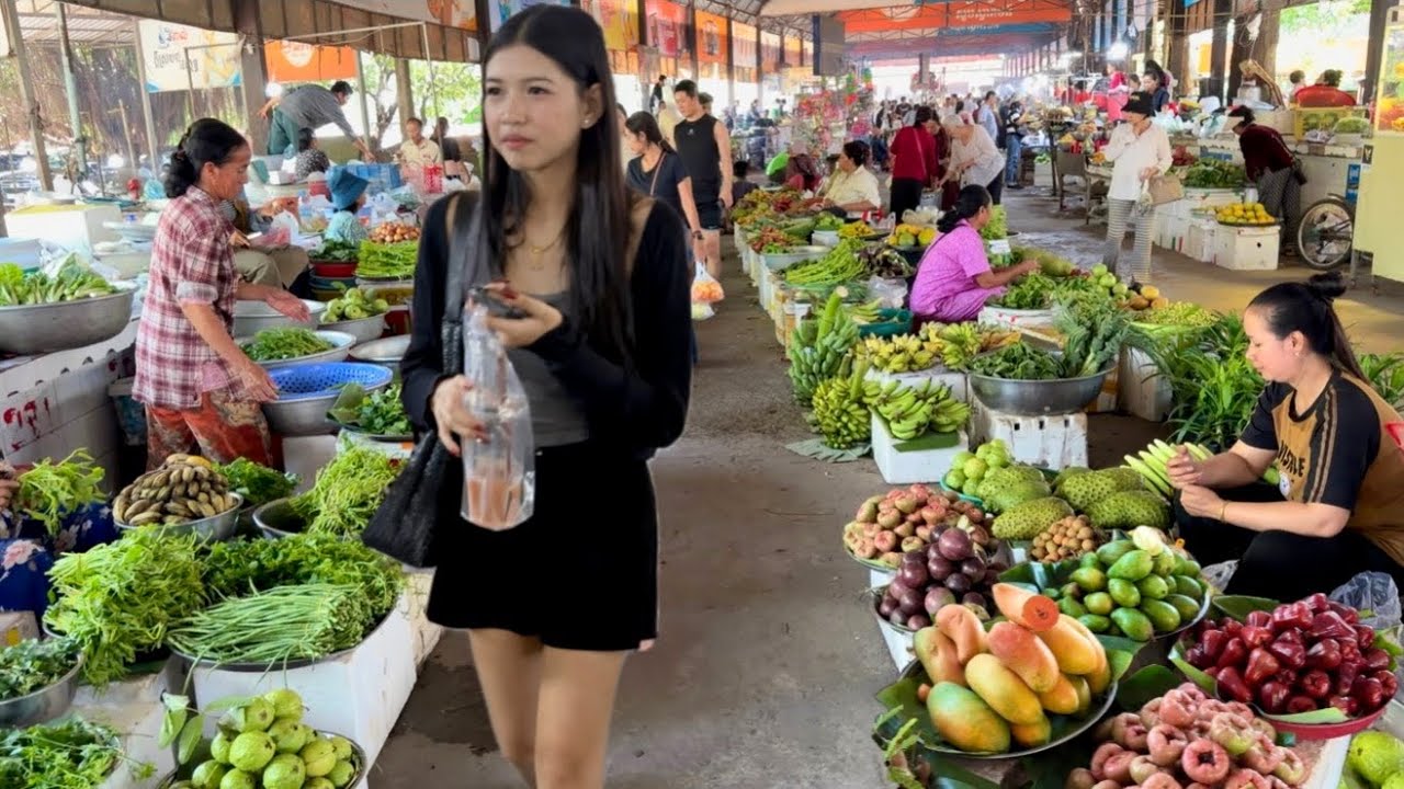 Amazing CAMBODIAN Street Food in Countryside 2026 - Walking Tour Explore Kien Svay krao Market