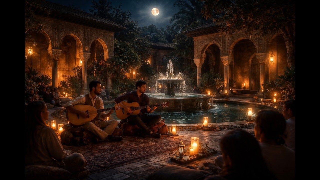 Golden Courtyard Nights | Calm Andalusian Instrumental