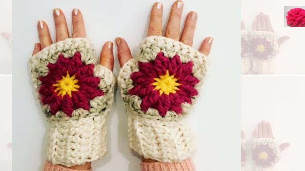 How to Crochet Fingerless gloves from granny square