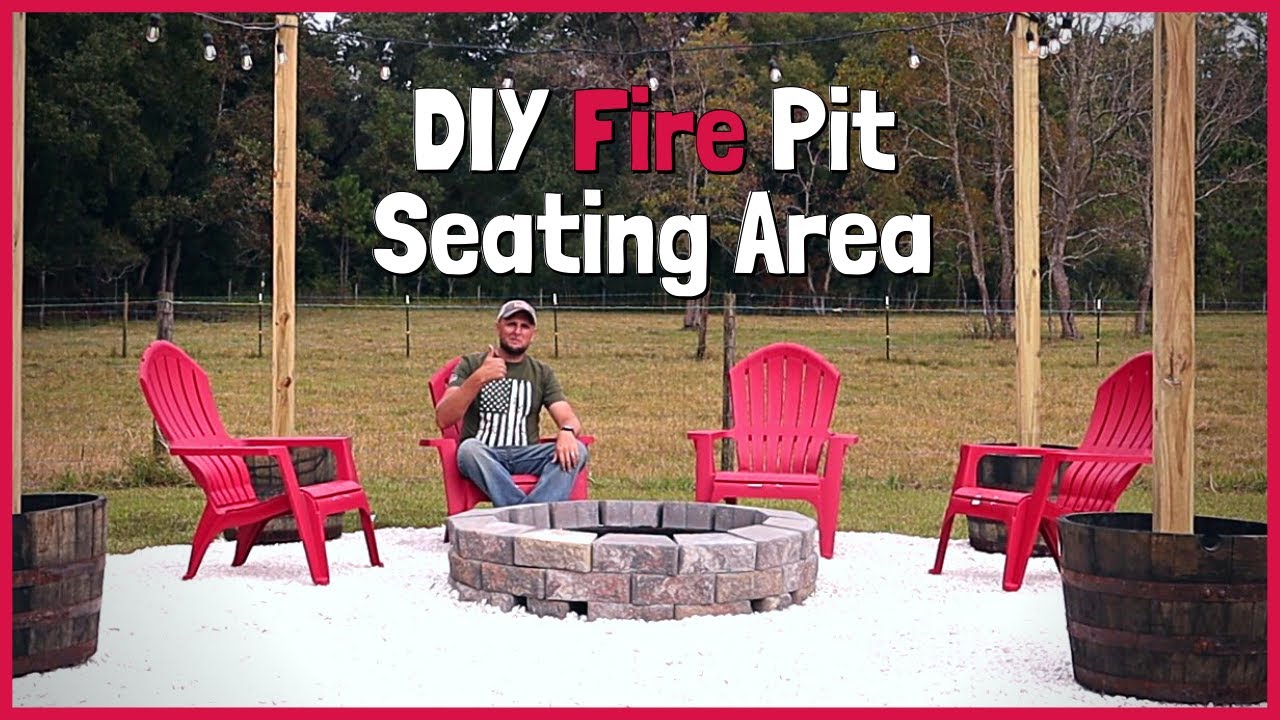 How To Make a Fire Pit Seating Area With Lighting!