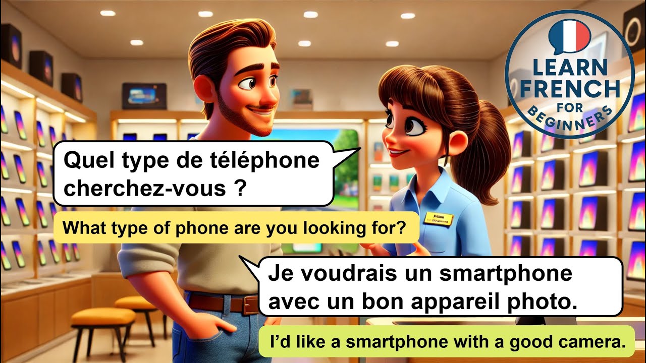 Buying a Phone in French – Easy Tech Store Conversation for Beginners