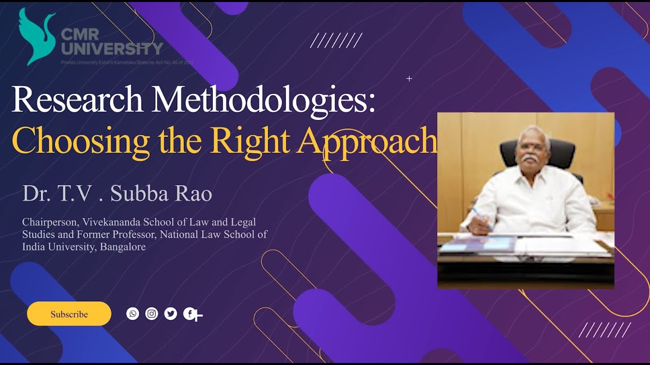 Dr. T.V. Subba Rao //TOPIC: Research Methodologies:Choosing the Right Approach //CMRU- SOLS