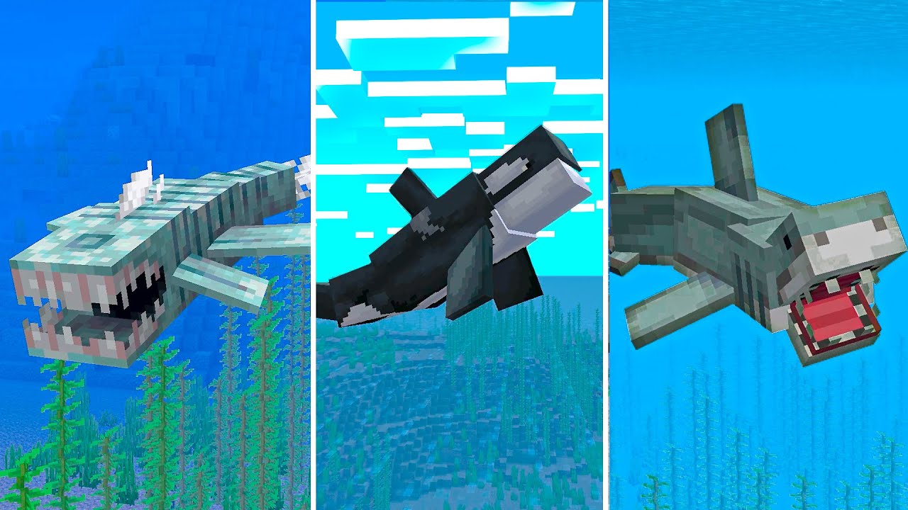 NOVAS CRIATURAS AQUÁTICAS DO MINECRAFT !! ( TOP 3 MODS )- ALEX`S MOBS & UPGRADE AQUATIC MOD 1.16.5