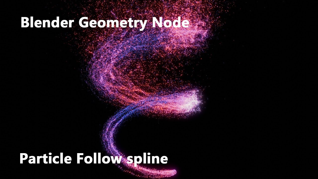 Blender4.1 geometry node to make particles follow spline curve effect.