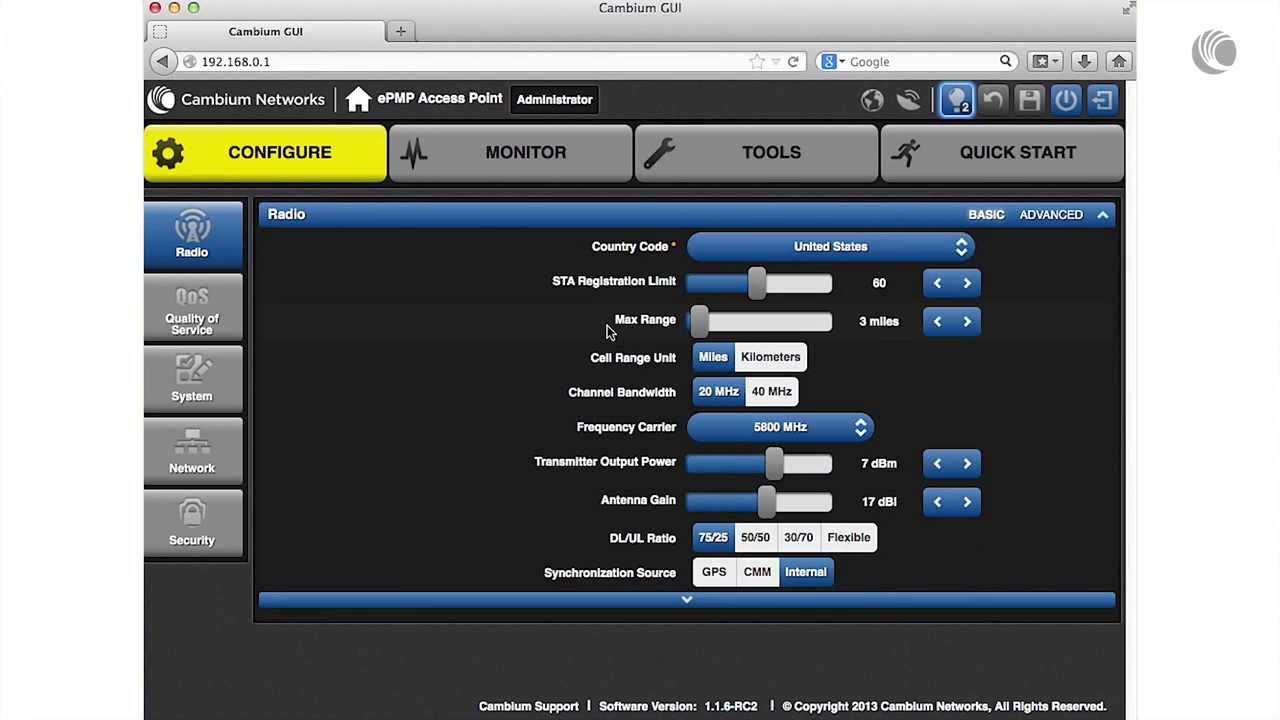 How-To: Configurare un Access Point Cambium ePMP1000 per sincrononismo GPS