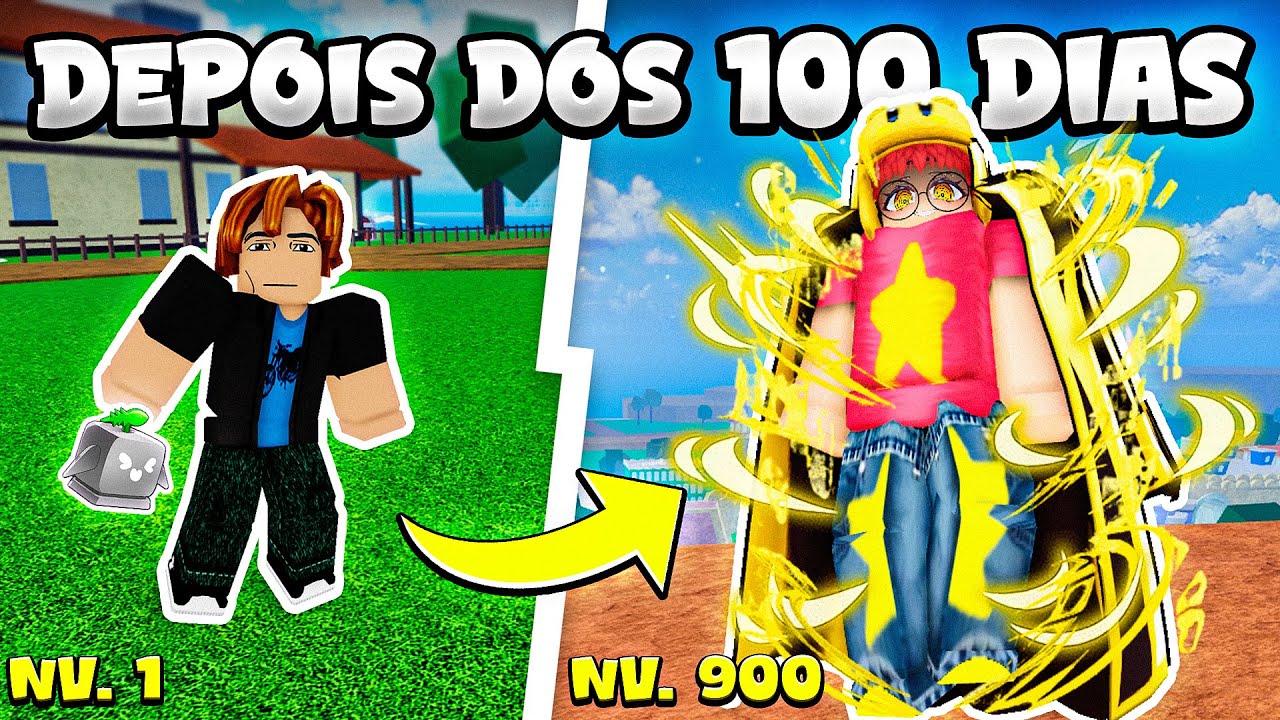 QUÃO FORTE EU FIQUEI em 100 DIAS no BLOX FRUITS?