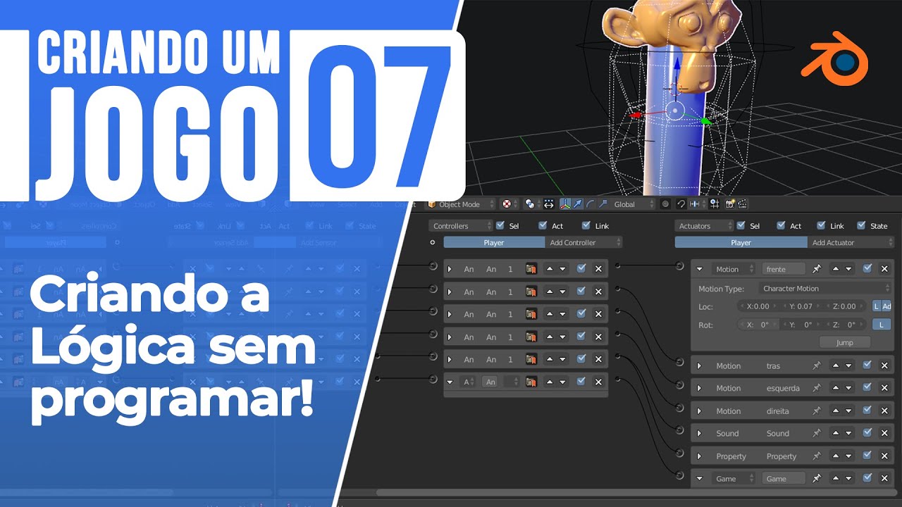 CRIANDO A LÓGICA (Sem Programar) | Criando um Jogo no Blender [EP07]