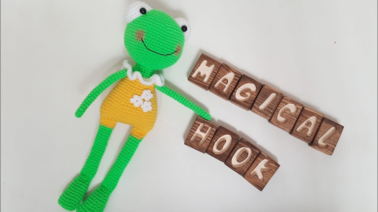 آموزش قلاب بافی عروسک قورباغه دختر_ پارت دوم/ crochet amigurumi frog