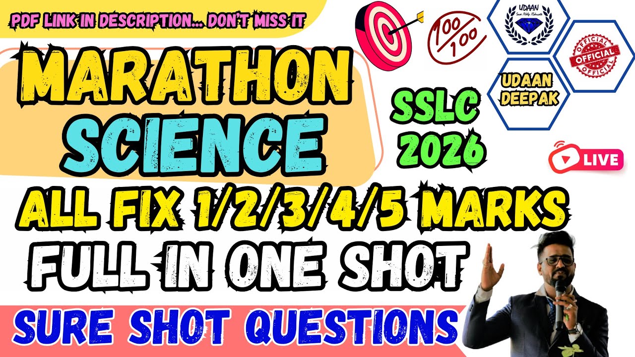 10th SSLC 2026 SCIENCE ALL FIX 1/2/3/4/5 MARKS PREPARATORY EXAM-2 SURE SHOT QUESTIONS JANUARY 2026