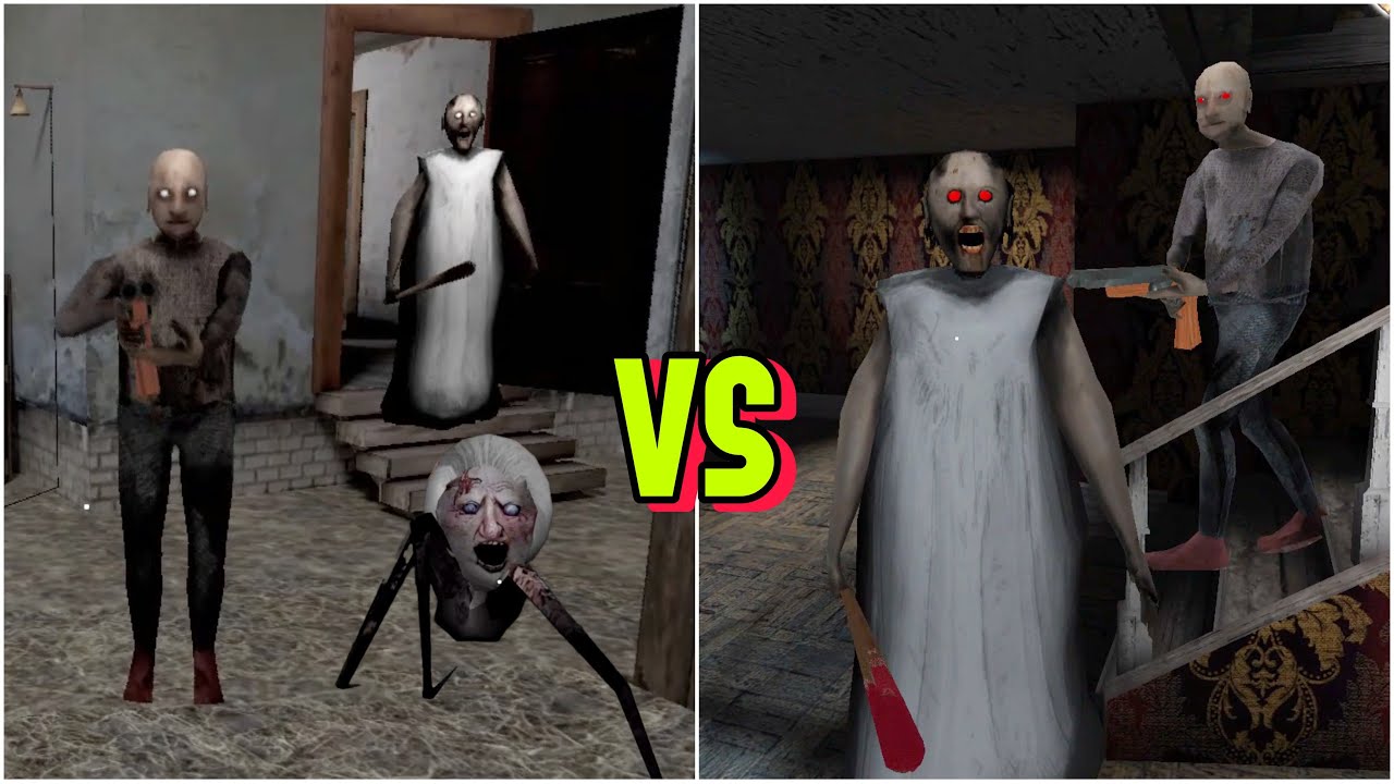 Granny PC VS Granny 3 PC  with Grandpa having a shotgun