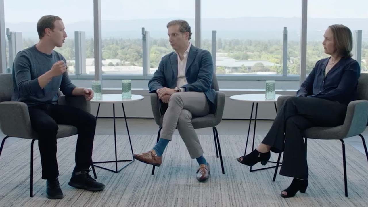 Mark Zuckerberg talks to Jenny Martinez (Stanford), and Noah Feldman (Harvard)