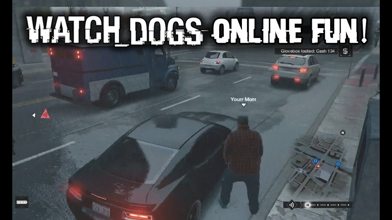 Watch Dogs Multiplayer Gameplay ONLINE FREE ROAM! FUNTAGE! FUNNY Moments! Stunts! Cops!