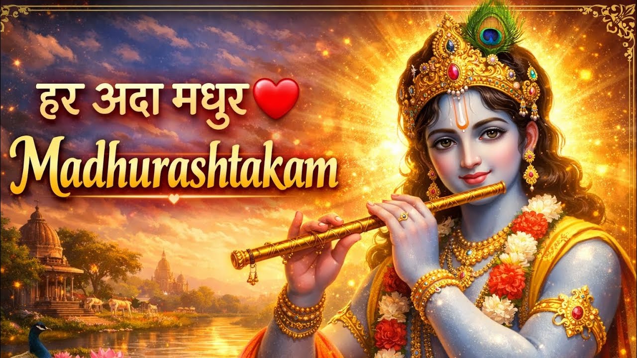 Madhurashtakam Full | मधुराष्टकम सम्पूर्णपाठ Krishna Bhajan |Vallabhacharya StotraPeaceful Flute2026