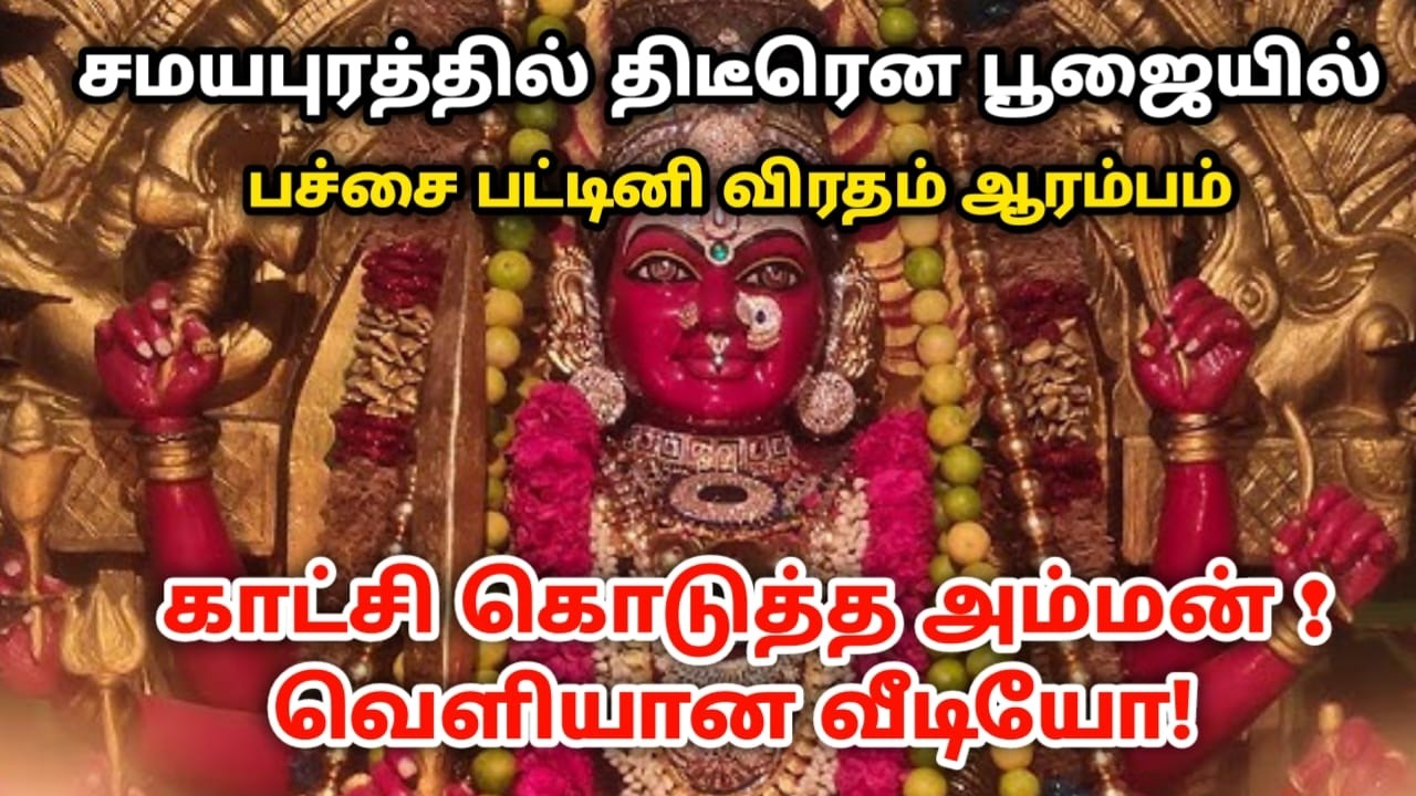 சமயபுரத்தில் திடீரென பூஜையில் காட்சி கொடுத்த அம்மன் ! வெளியான வீடியோ! #பச்சை பட்டினி விரதம் ஆரம்பம்