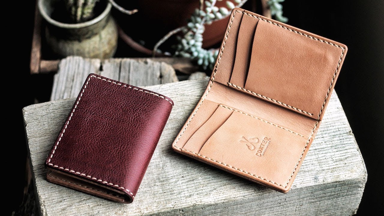 Making a Vertical Leather Card Wallet By Hand