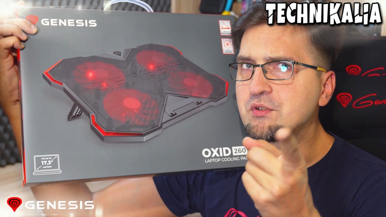 Cichy wentylator, podstawka pod laptopa 17,3" 💦 Genesis OXID 260 💦 Technikalia PL