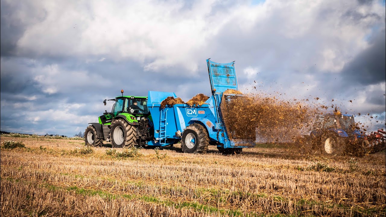 Euromilk -Rozrzutnik obornika EM Buffalo RX1400 (14,4 m3) pokaz pracy
