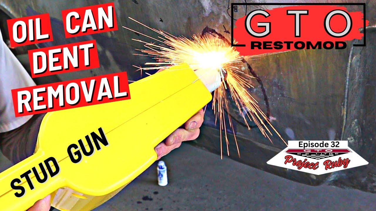 Oil Can Dent Removal Using a Stud Gun - Heat Shrinking Sheet Metal GTO RestoMod (Ep 32)