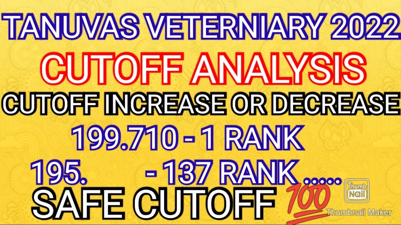 TANUVAS RANK LIST 2022 VETERNIARY RELEASED CUTOFF ANALYSIS 💯 SAFE CUTOFF 💯 SUBSCRIBE 🔔