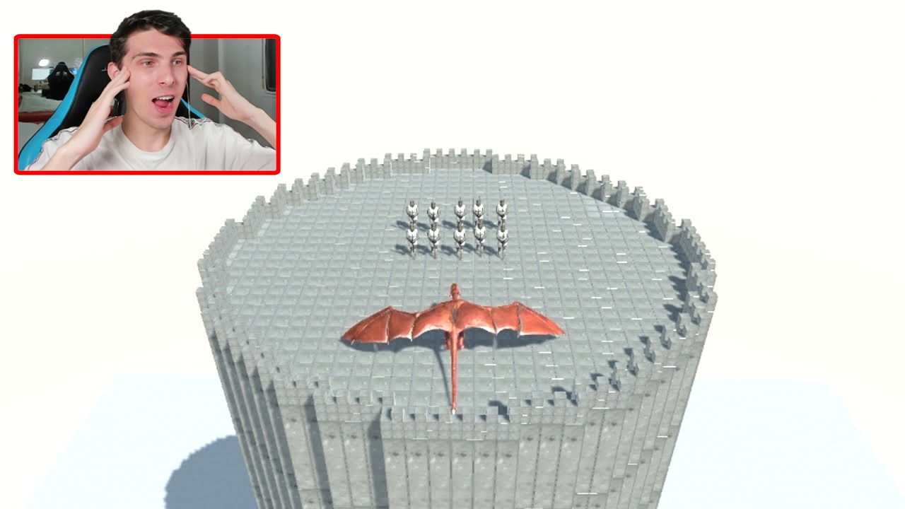 DRAGON EN TORRE DEL CIELO VS EJERCITO DE UNIDADES - ANIMAL REVOLT BATTLE SIMULATOR