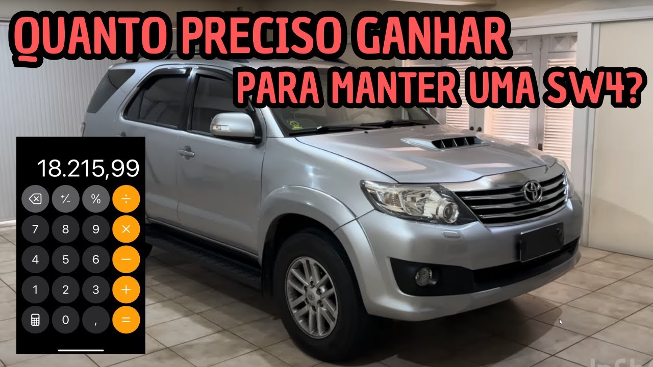 QUANTO CUSTA MANTER UMA SW4 3.0 DIESEL? (2012 a 2015)