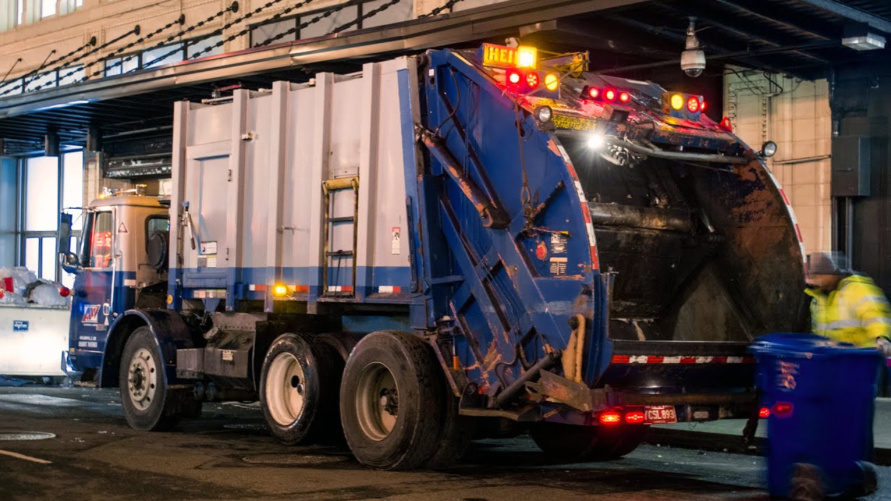 Garbage Trucks at Night!