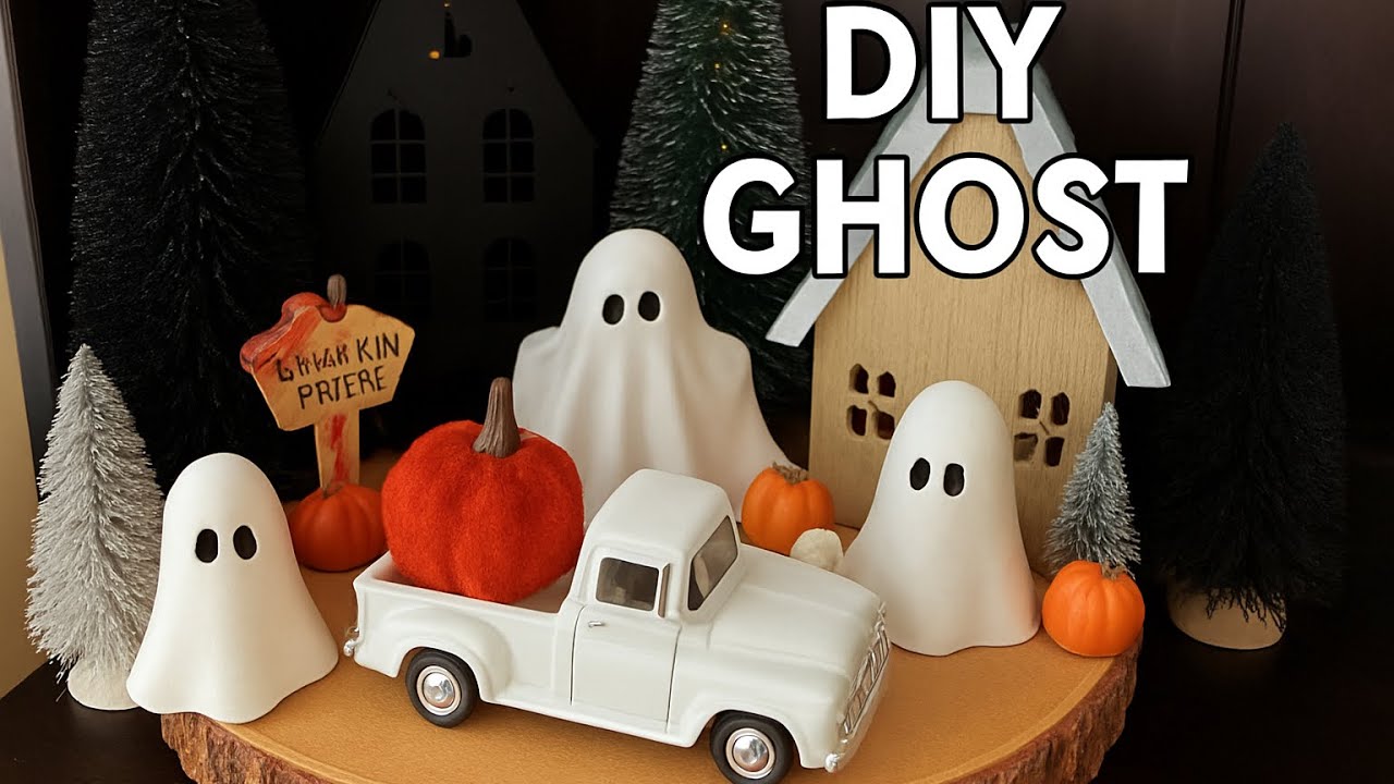 Милые и простые в изготовлении привидения своими руками 👻 | Поделка на Хэллоуин с использованием ...