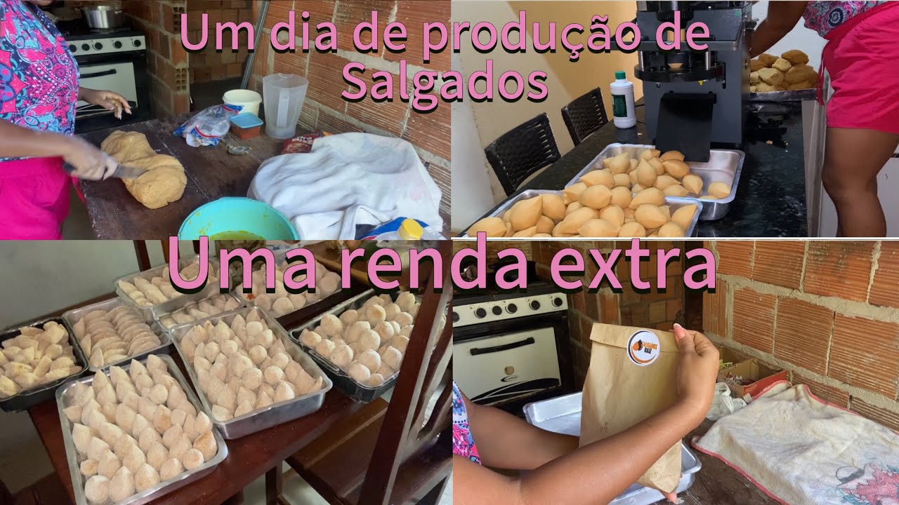Um dia de produção de salgados comigo uma renda extra 