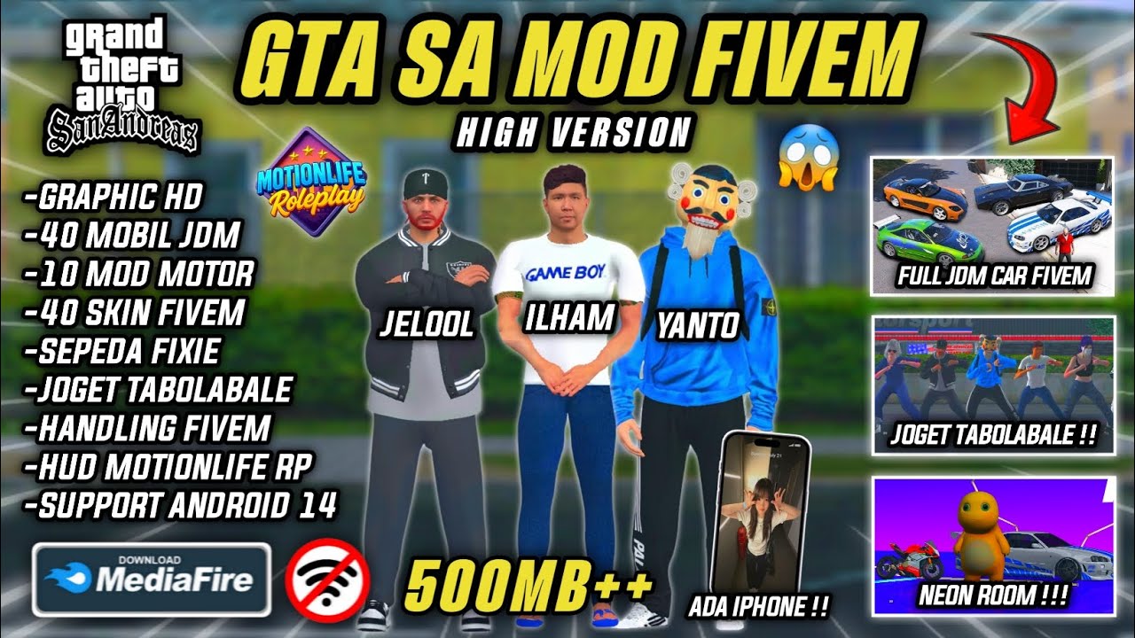 SHARE‼️MODPACK FIVEM HIGH V12 FULL JDM CAR+ FULL SKIN FIVEM DAN MAPPING GTA5 KECE PARAH🥶CUMA 500MB‼️