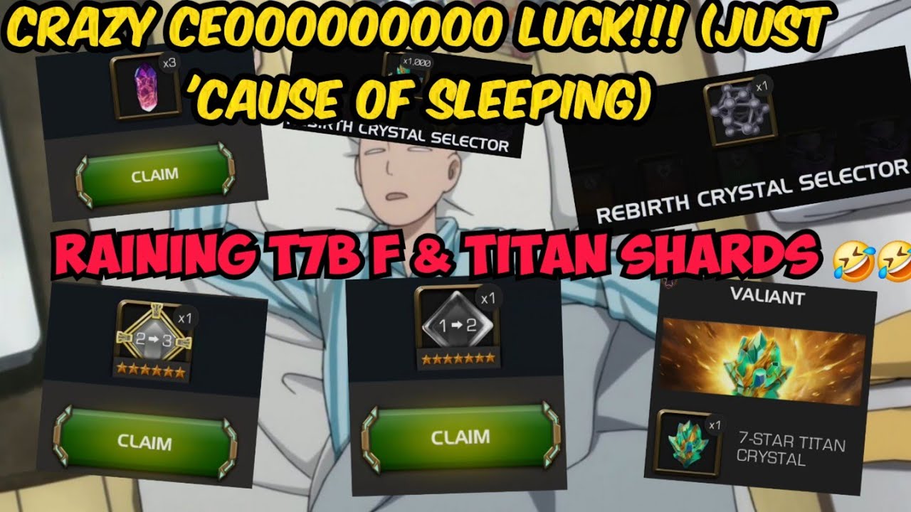 Insane CEO luck!!! Got all the Twitch Rewards while sleeping. Raining T7B & Titan shards 🤣🤣