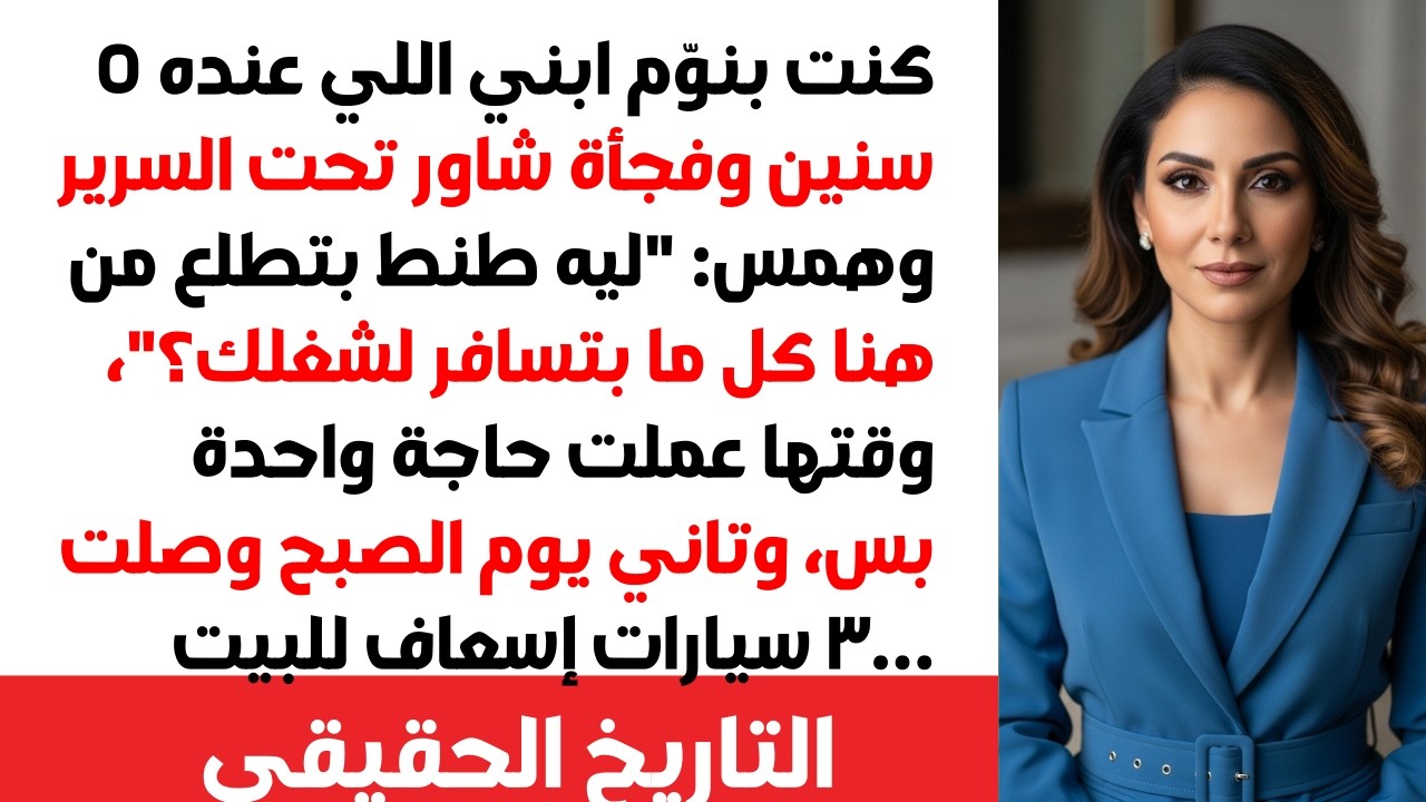 😨 ابني يهمس لي وهو يشير تحت السرير: 